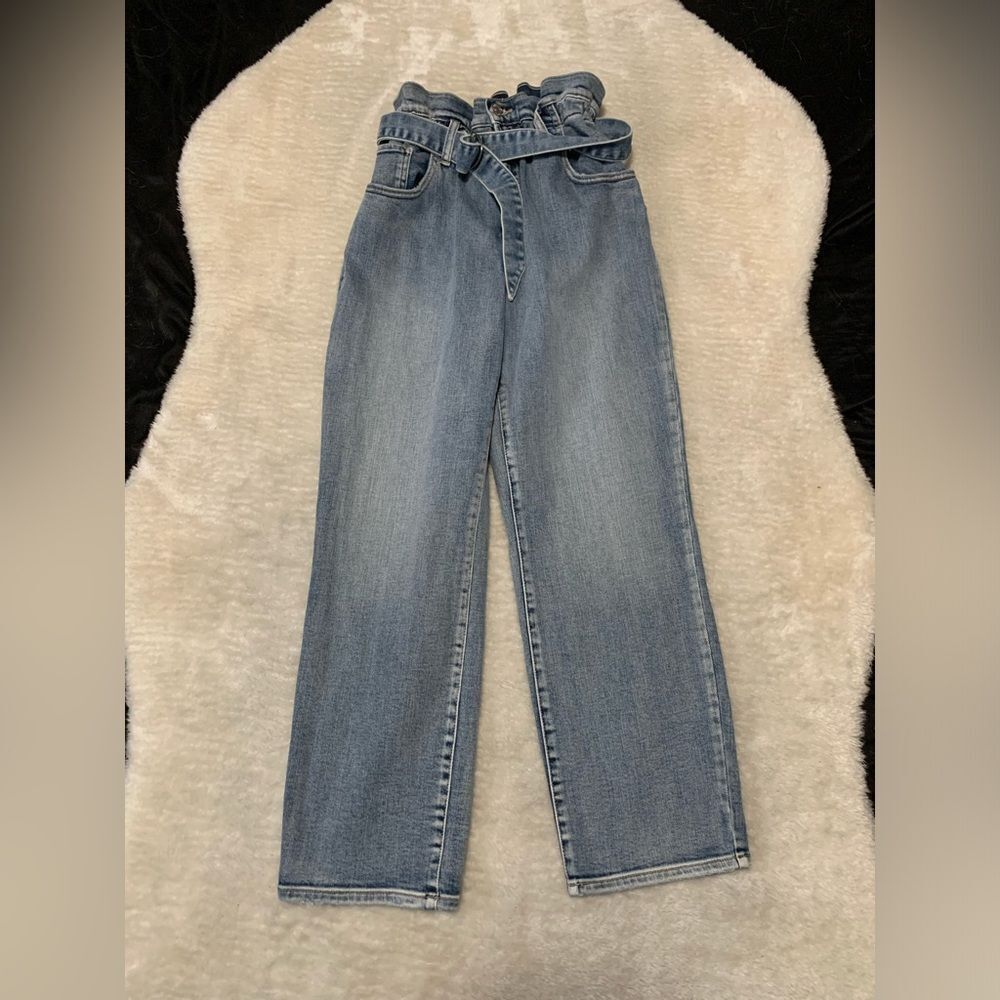 Silver Jeans Co Womens Paper Bag Crop‎ Jeans With Belt Size 28x27